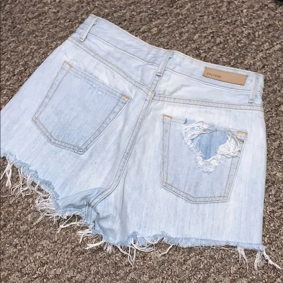GRLFRND Helena High Waist light wash Denim Cutoff Shorts size 24