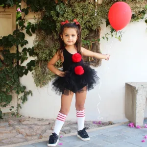 Halloween Clown Tutu Dress Black