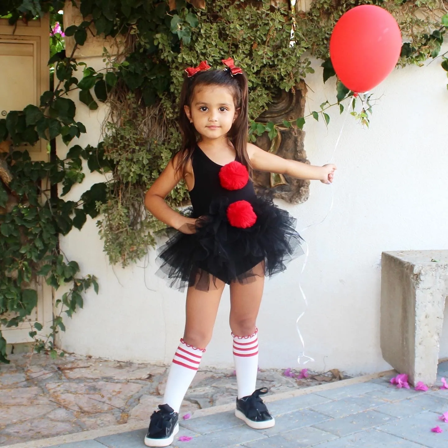 Halloween Clown Tutu Dress Black