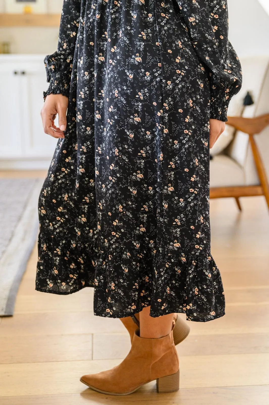 Hazel Blues® | Larissa Long Sleeve Ruffle Hem Dress
