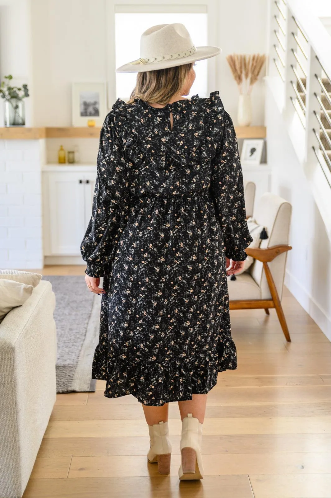 Hazel Blues® | Larissa Long Sleeve Ruffle Hem Dress