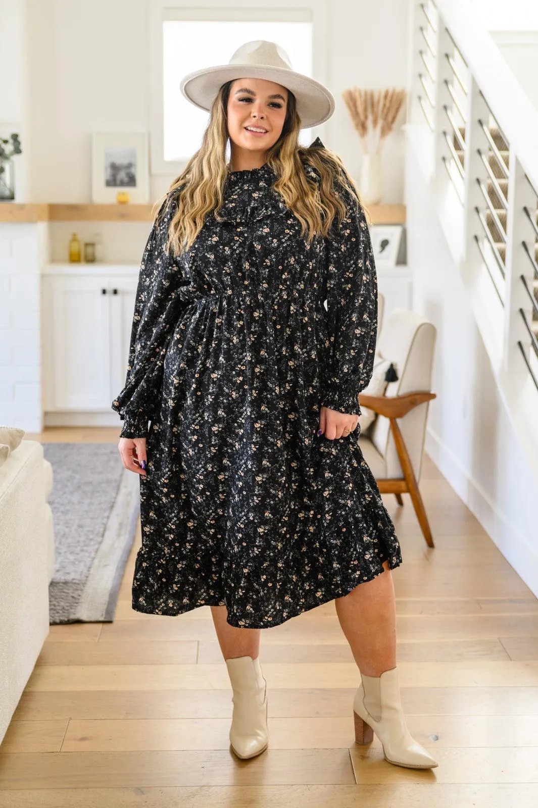 Hazel Blues® | Larissa Long Sleeve Ruffle Hem Dress