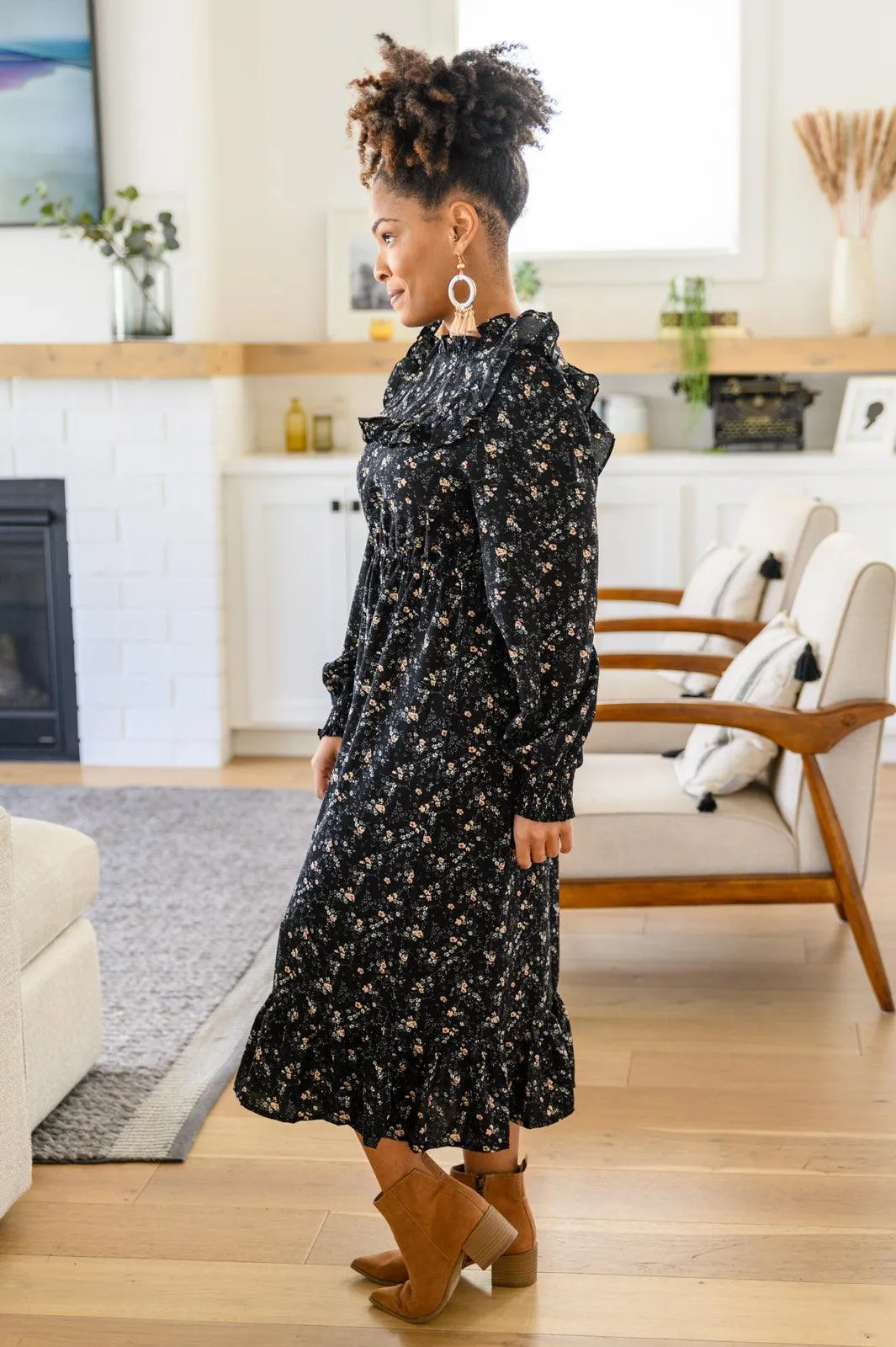Hazel Blues® | Larissa Long Sleeve Ruffle Hem Dress