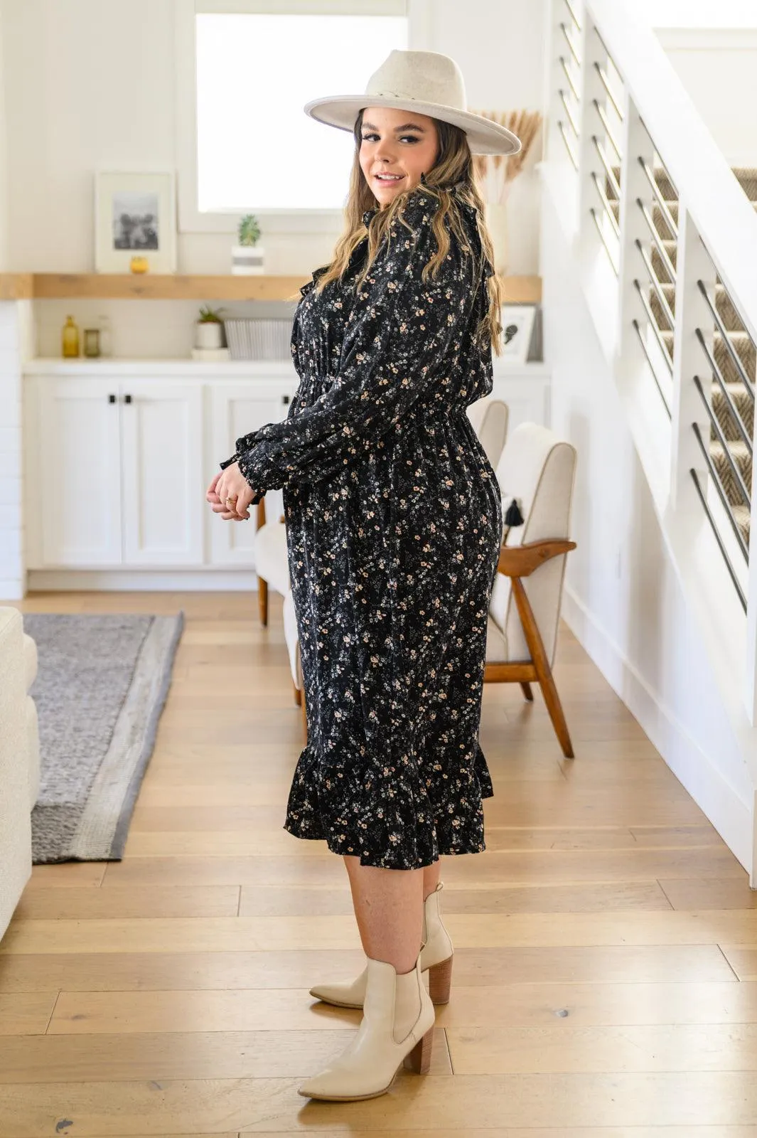 Hazel Blues® | Larissa Long Sleeve Ruffle Hem Dress