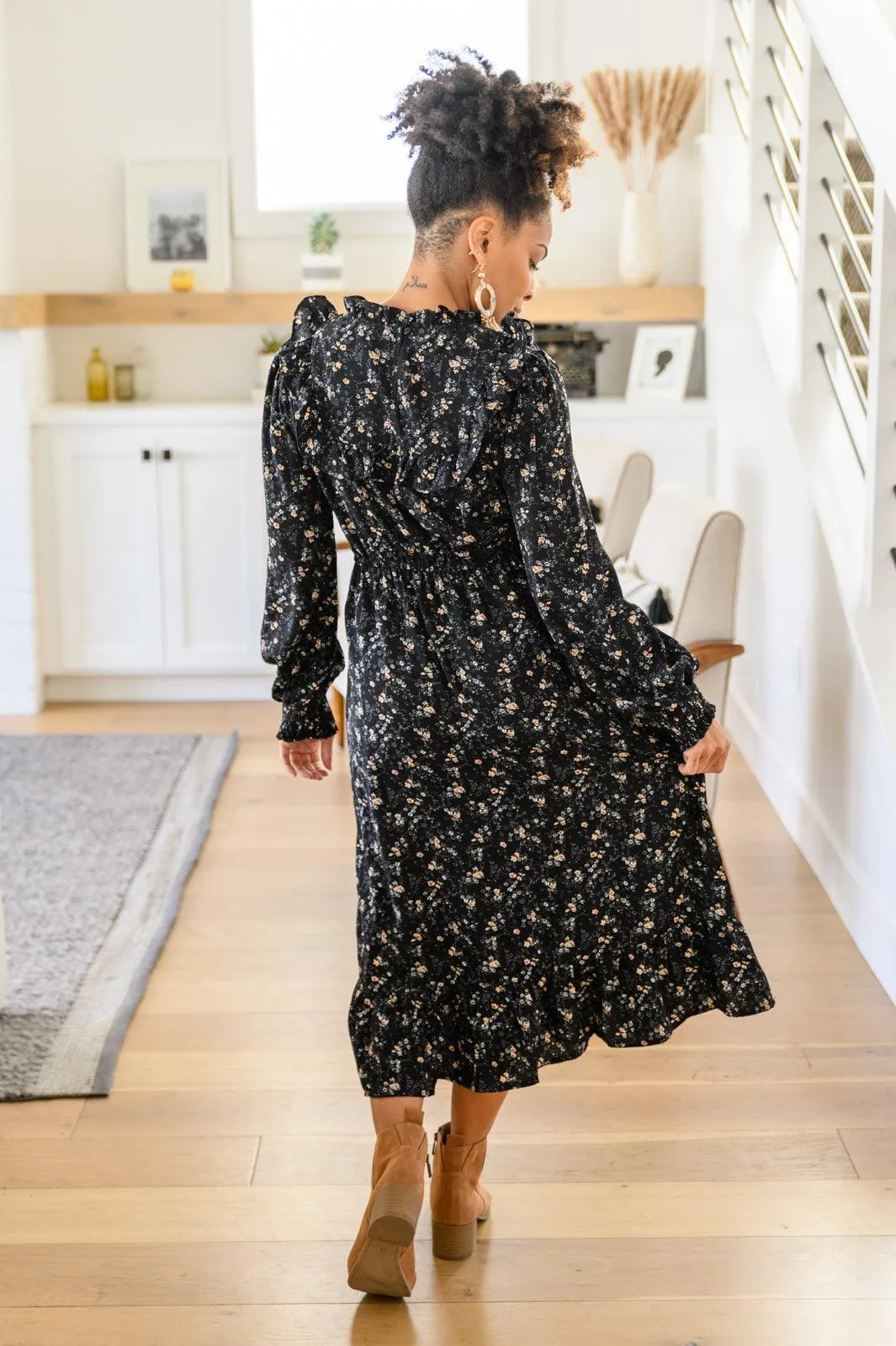Hazel Blues® | Larissa Long Sleeve Ruffle Hem Dress