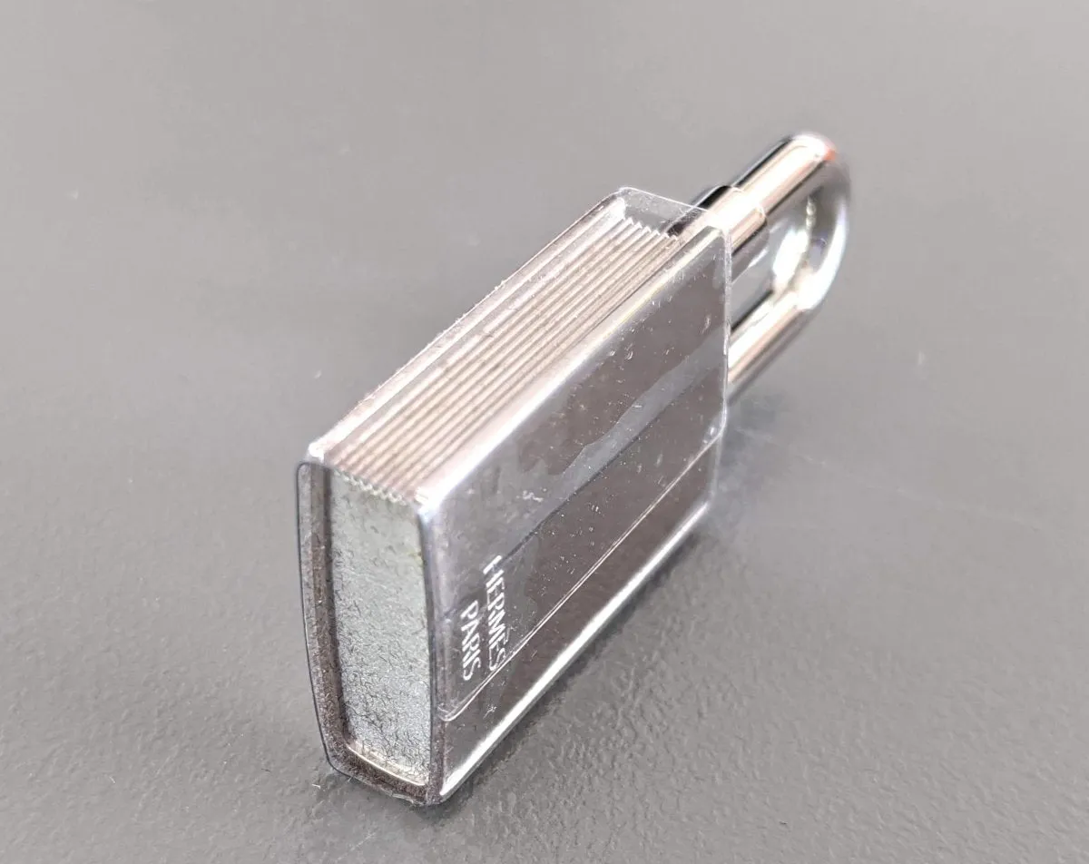 Hermes Silvered CONTE ET RACONTE Cadenas Lock Charm Brand New in Box!