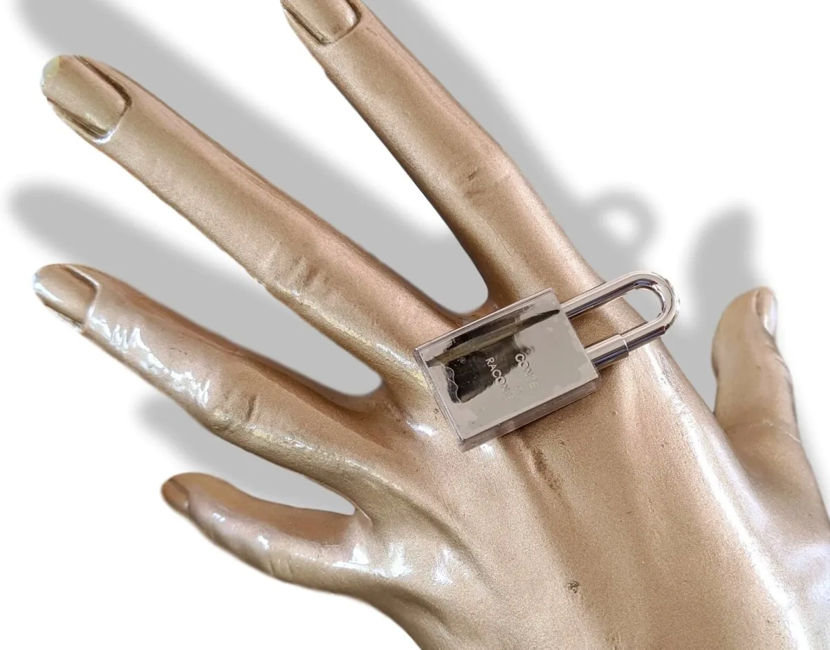Hermes Silvered CONTE ET RACONTE Cadenas Lock Charm Brand New in Box!