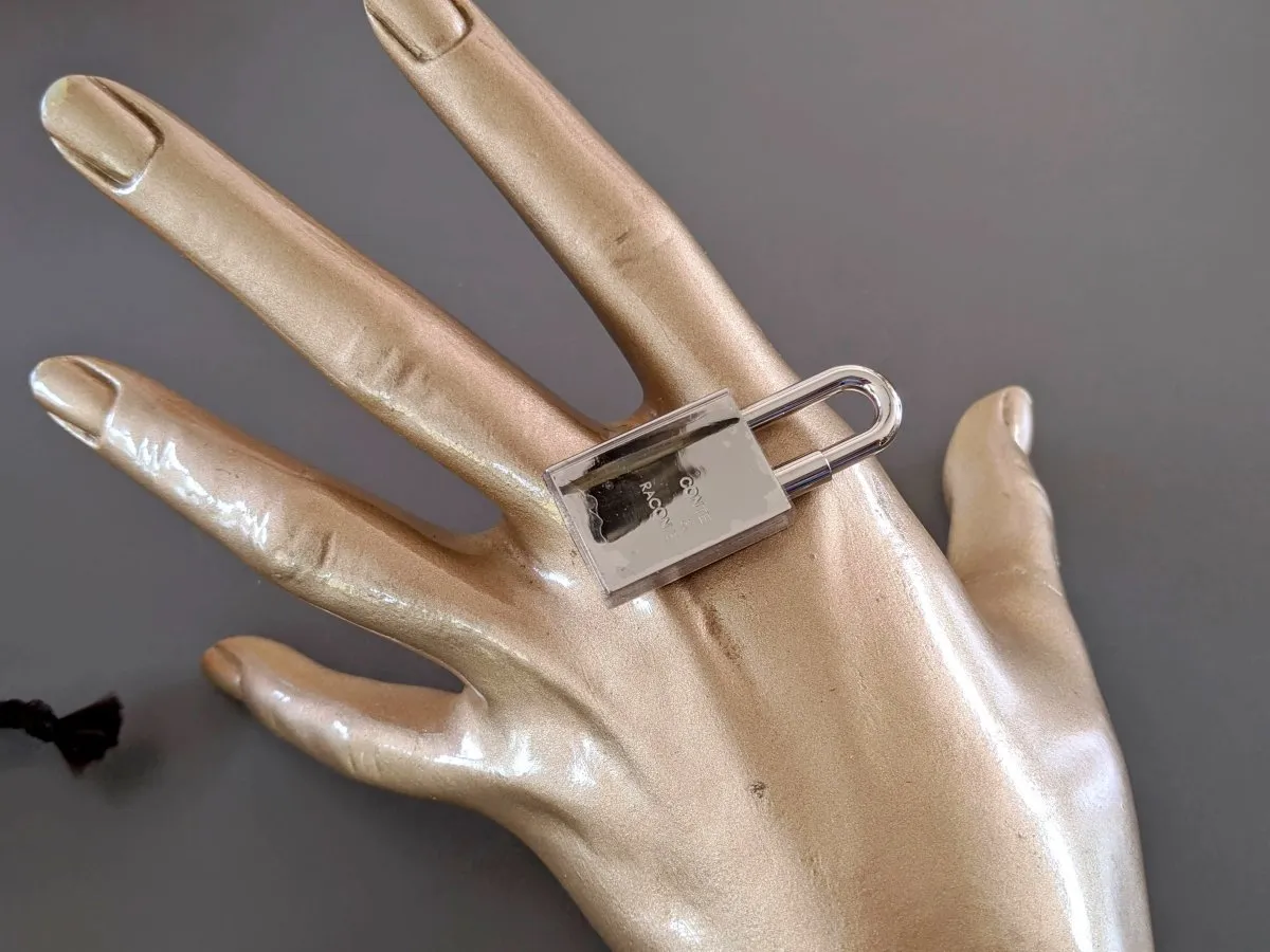Hermes Silvered CONTE ET RACONTE Cadenas Lock Charm NIB!