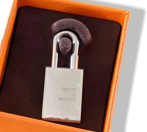 Hermes Silvered CONTE ET RACONTE Cadenas Lock Charm NIB!