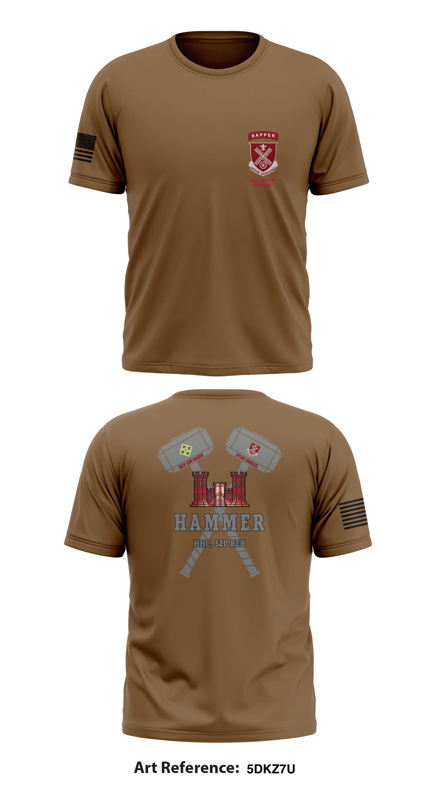 HHC, 52nd BEB, 2IBCT, 4ID Store 1 Core Men's SS Performance Tee - 5Dkz7U