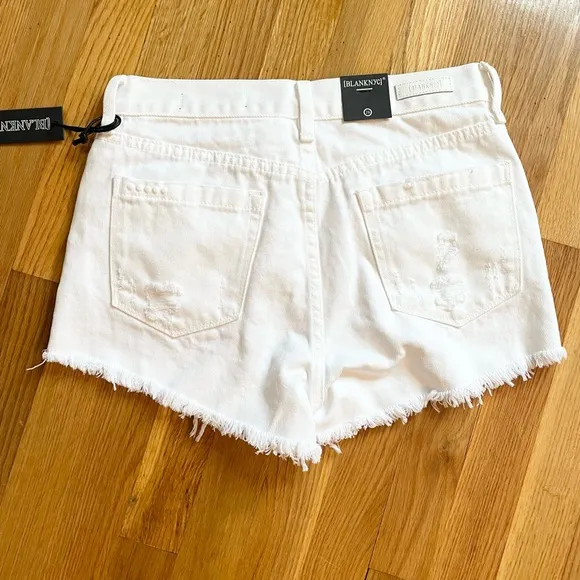 Hi Rise Rigid Distressed Shorts BlankNYC