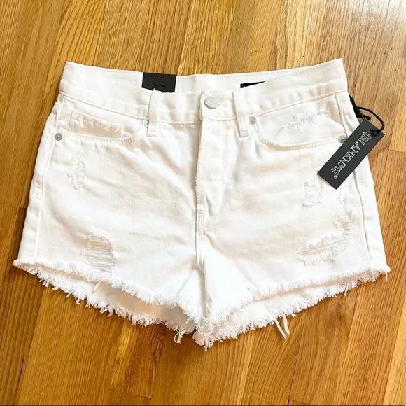 Hi Rise Rigid Distressed Shorts BlankNYC