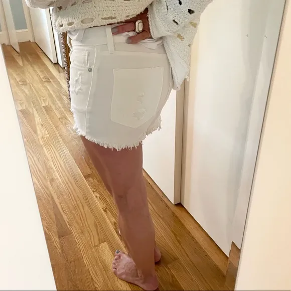 Hi Rise Rigid Distressed Shorts BlankNYC