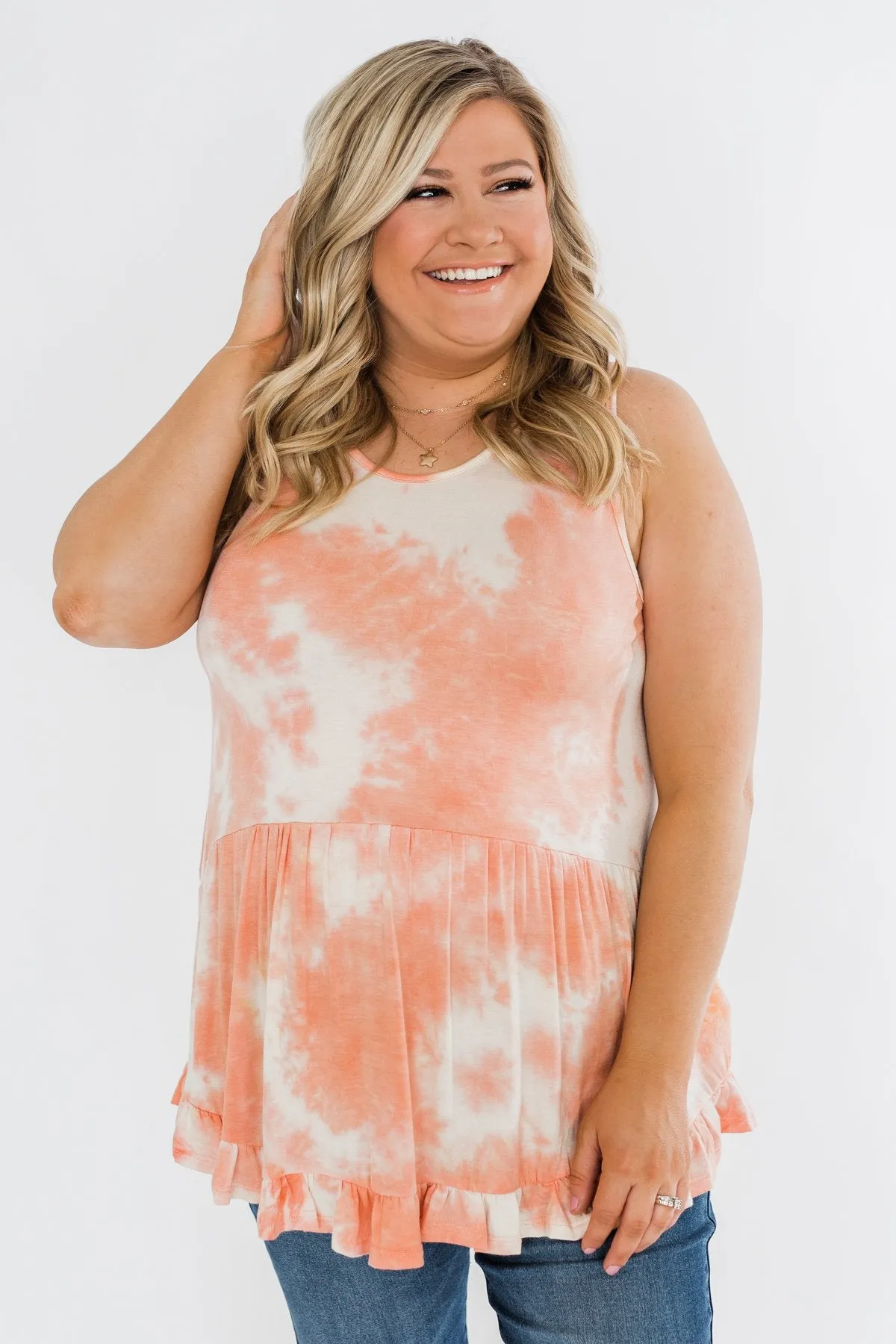 Highlight Of Your Life Babydoll Tank Top- Coral