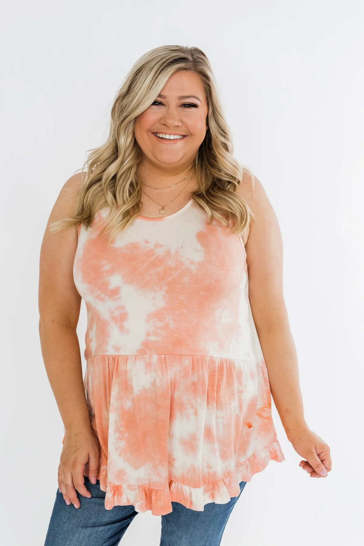 Highlight Of Your Life Babydoll Tank Top- Coral