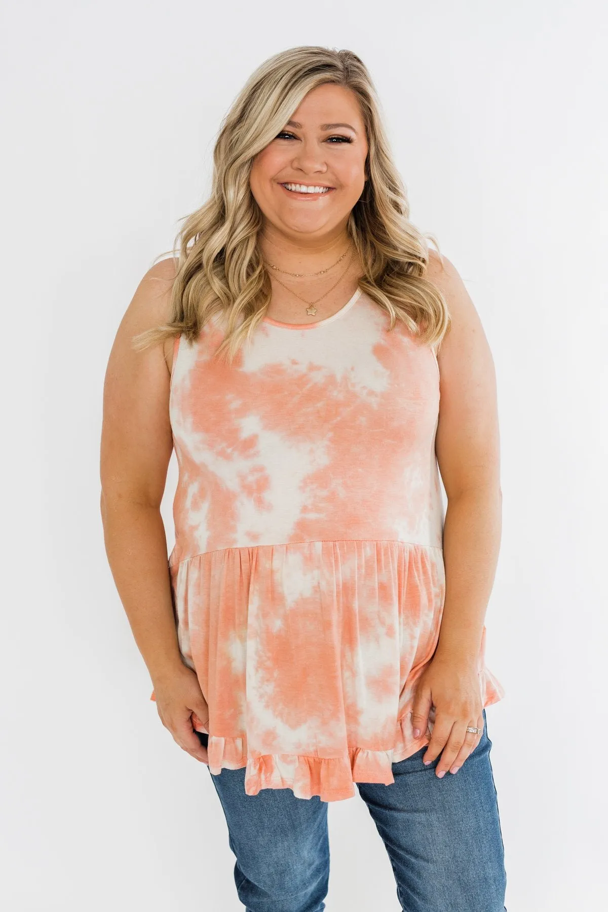 Highlight Of Your Life Babydoll Tank Top- Coral