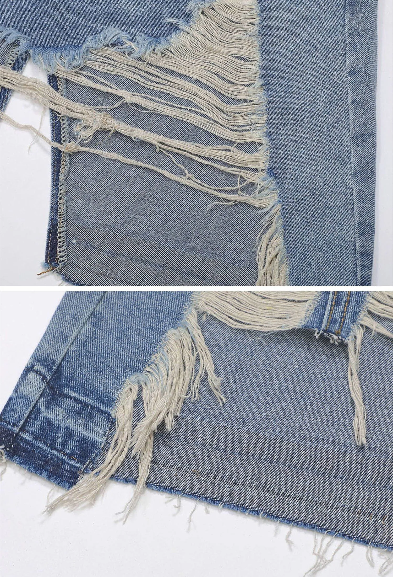 Hole Distressed Slim Fit Denim Shorts