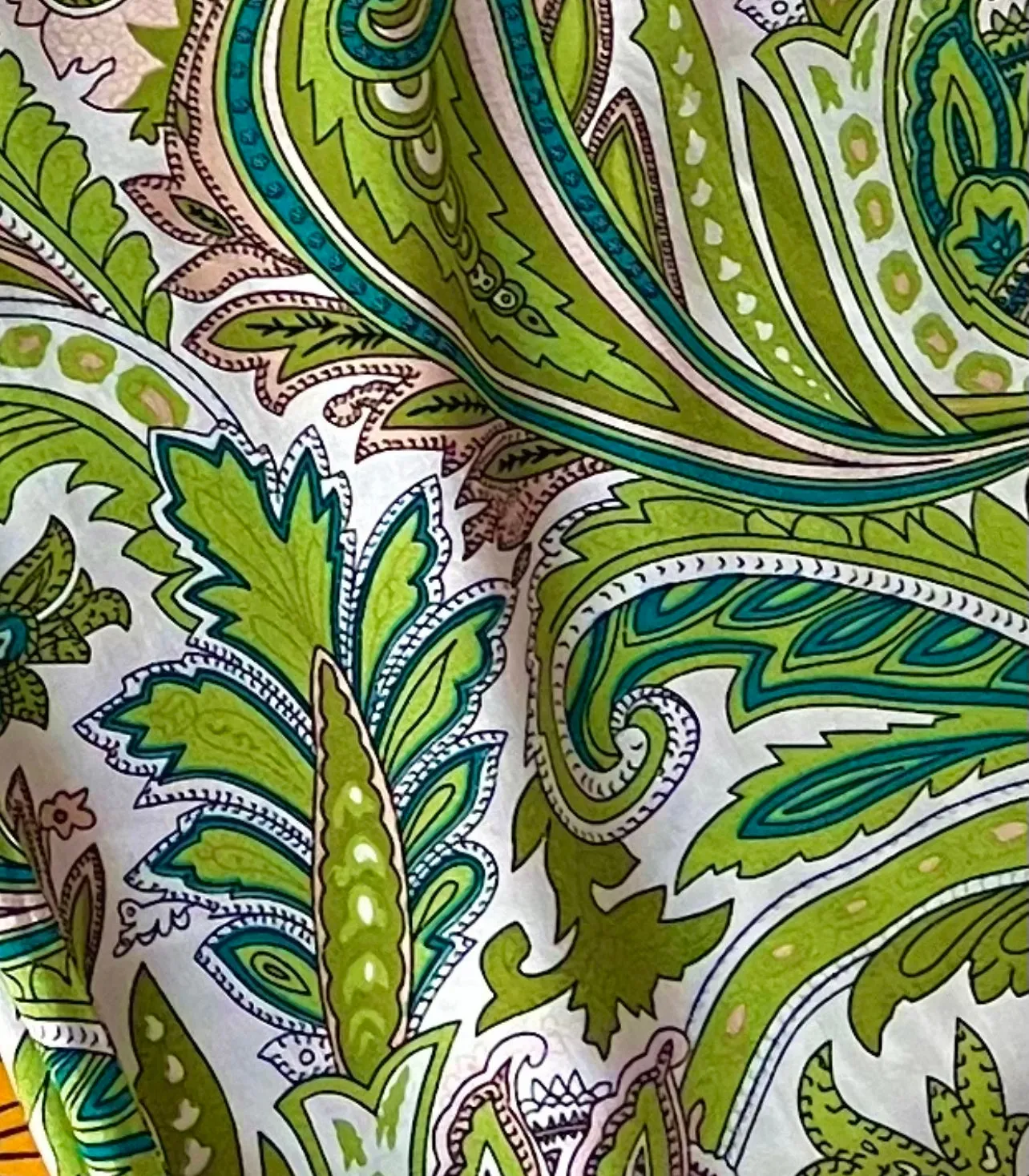 Island Life Christine Shirt - Green Paisley