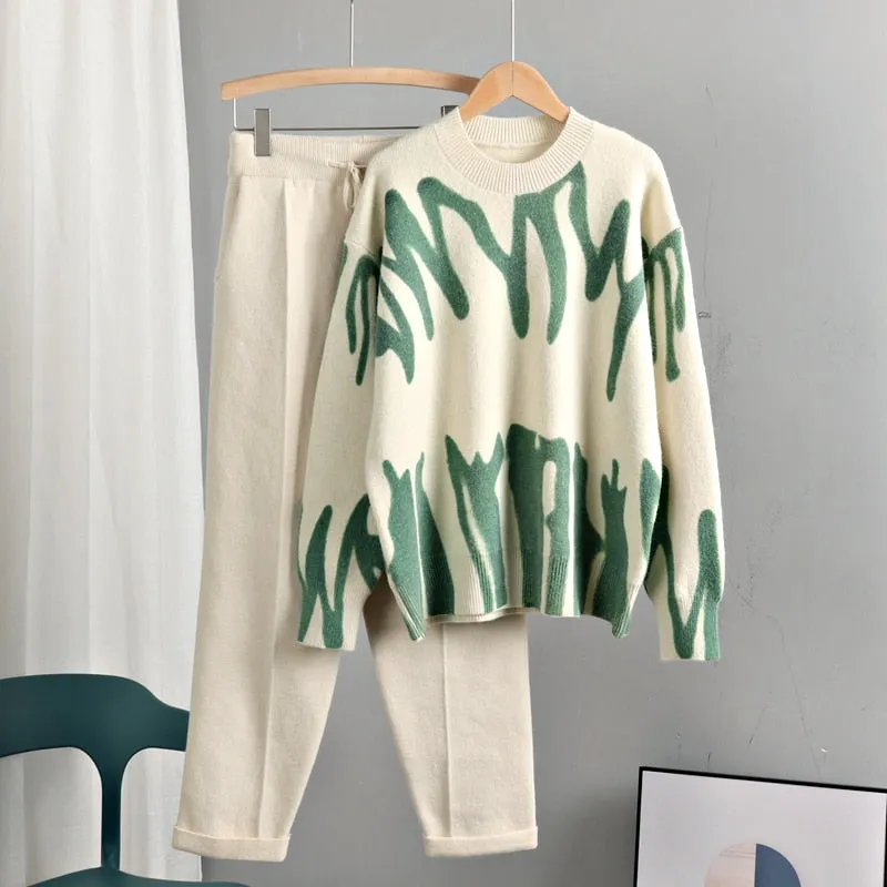 Joanne Tie Dye Warm Knit Two Piece Set