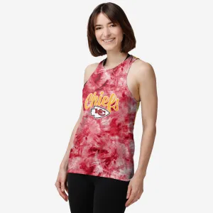 Kansas City Chiefs Womens Script Wordmark Tie-Dye Tie-Breaker Sleeveless Top