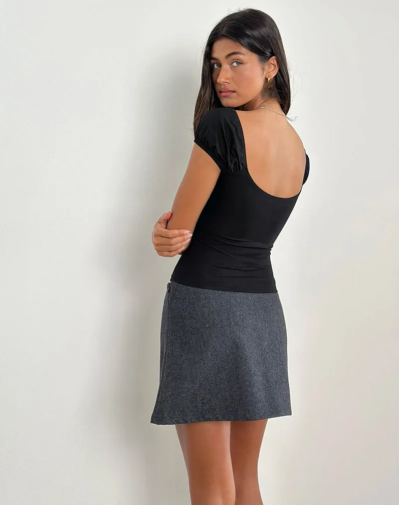 Kerri Keyhole Top in Jersey Black