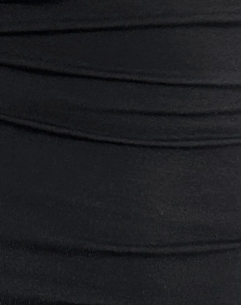 Kerri Keyhole Top in Jersey Black