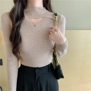 Khaki Cut Out Knit Top