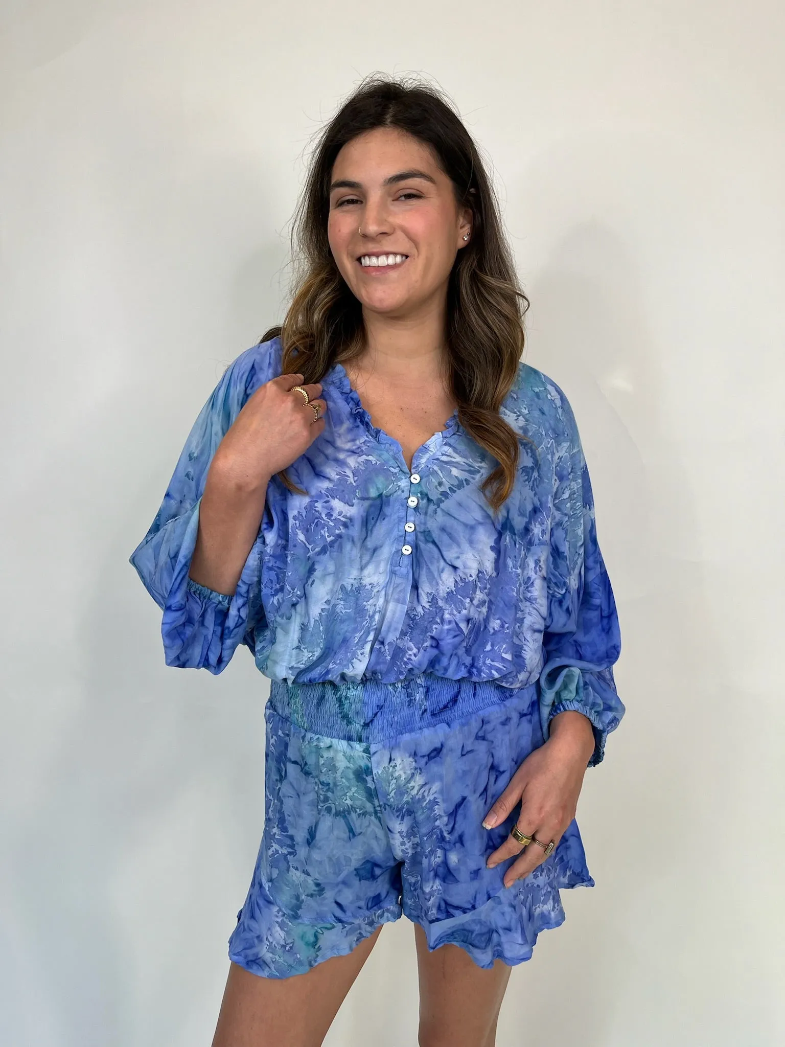 Khush Tuscany Romper Kilauea Blue