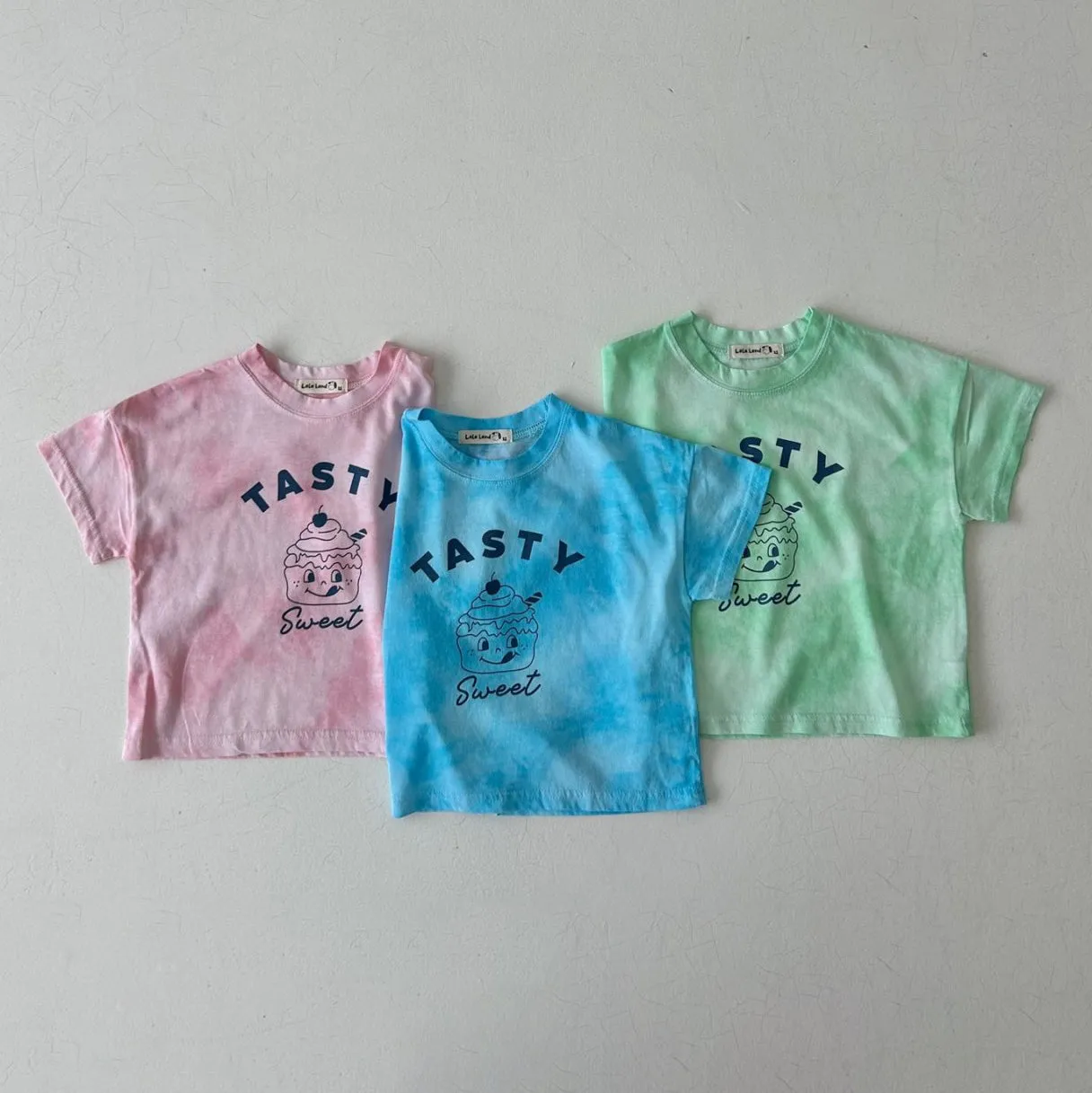 Kids Tie-Dye Cupcake Tee- Blue