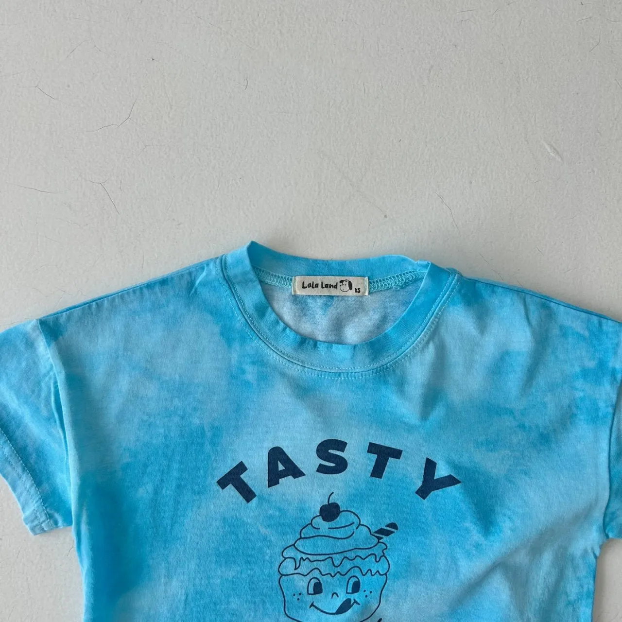 Kids Tie-Dye Cupcake Tee- Blue