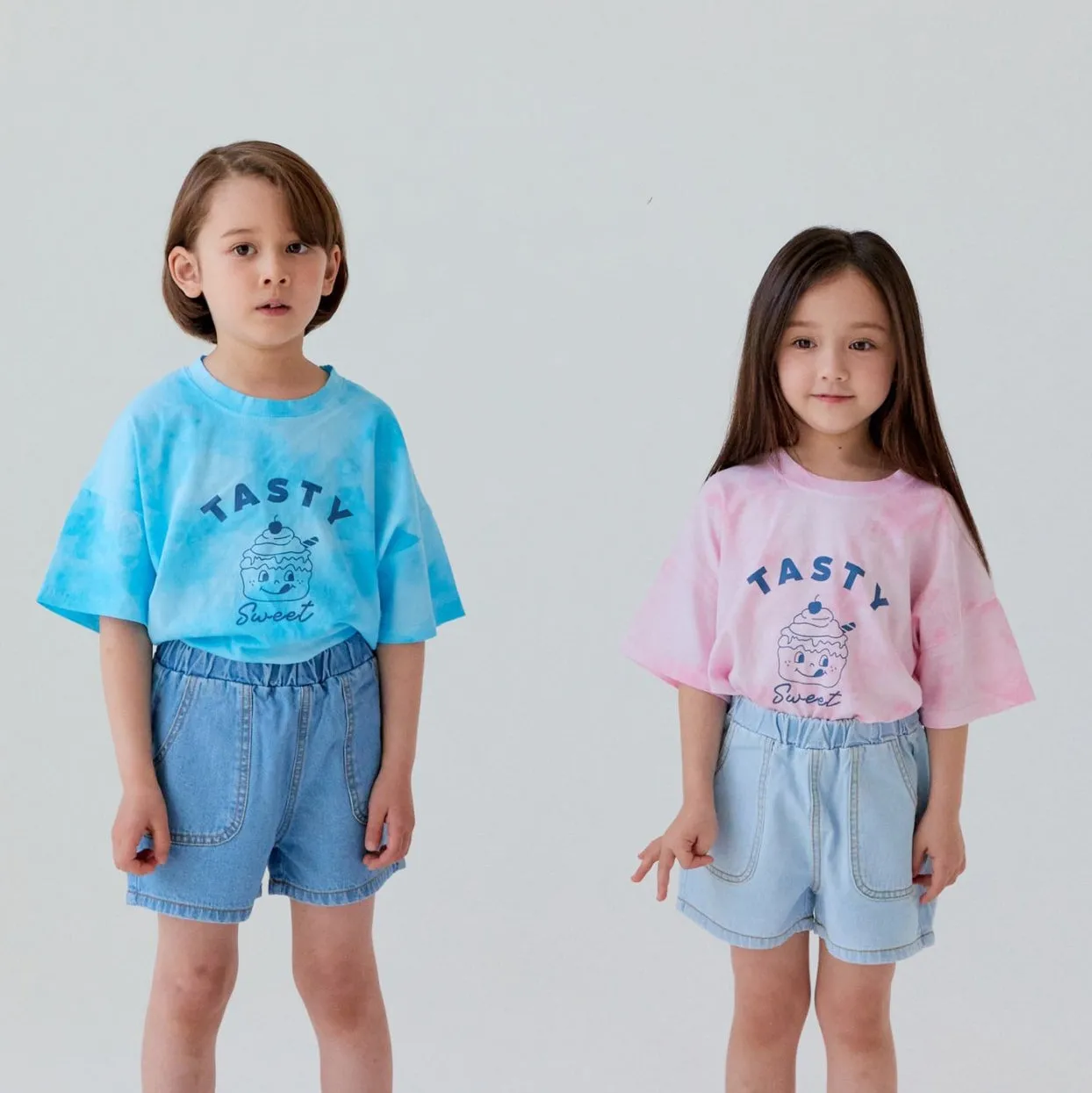 Kids Tie-Dye Cupcake Tee- Blue