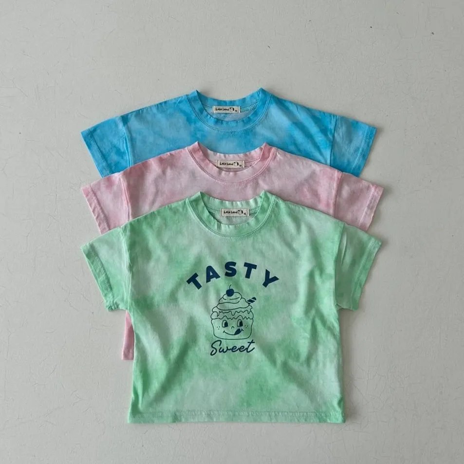 Kids Tie-Dye Cupcake Tee- Blue
