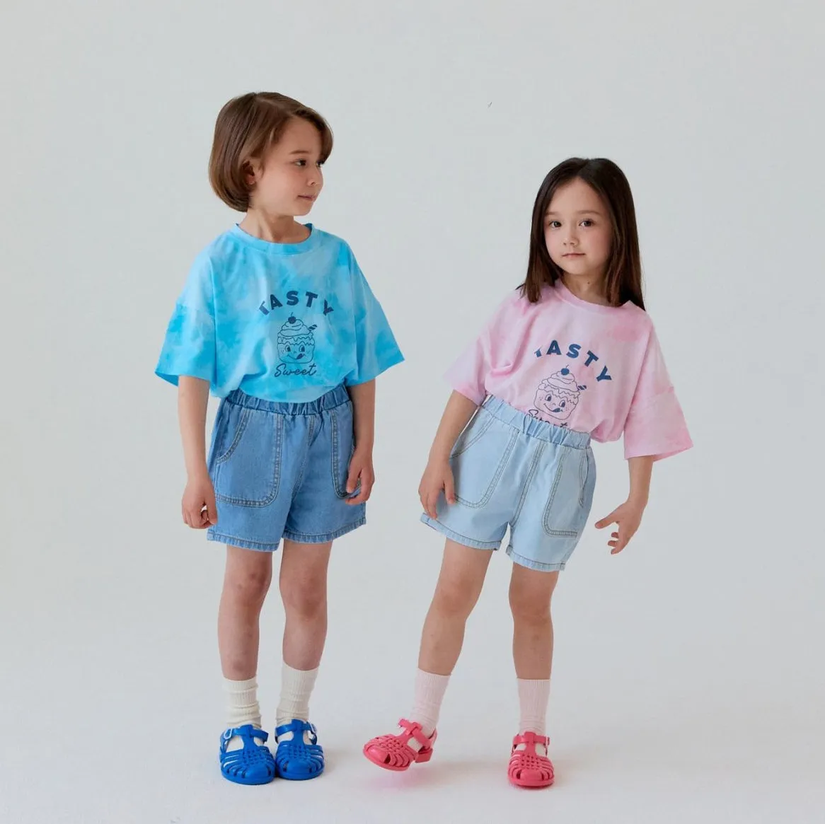 Kids Tie-Dye Cupcake Tee- Blue