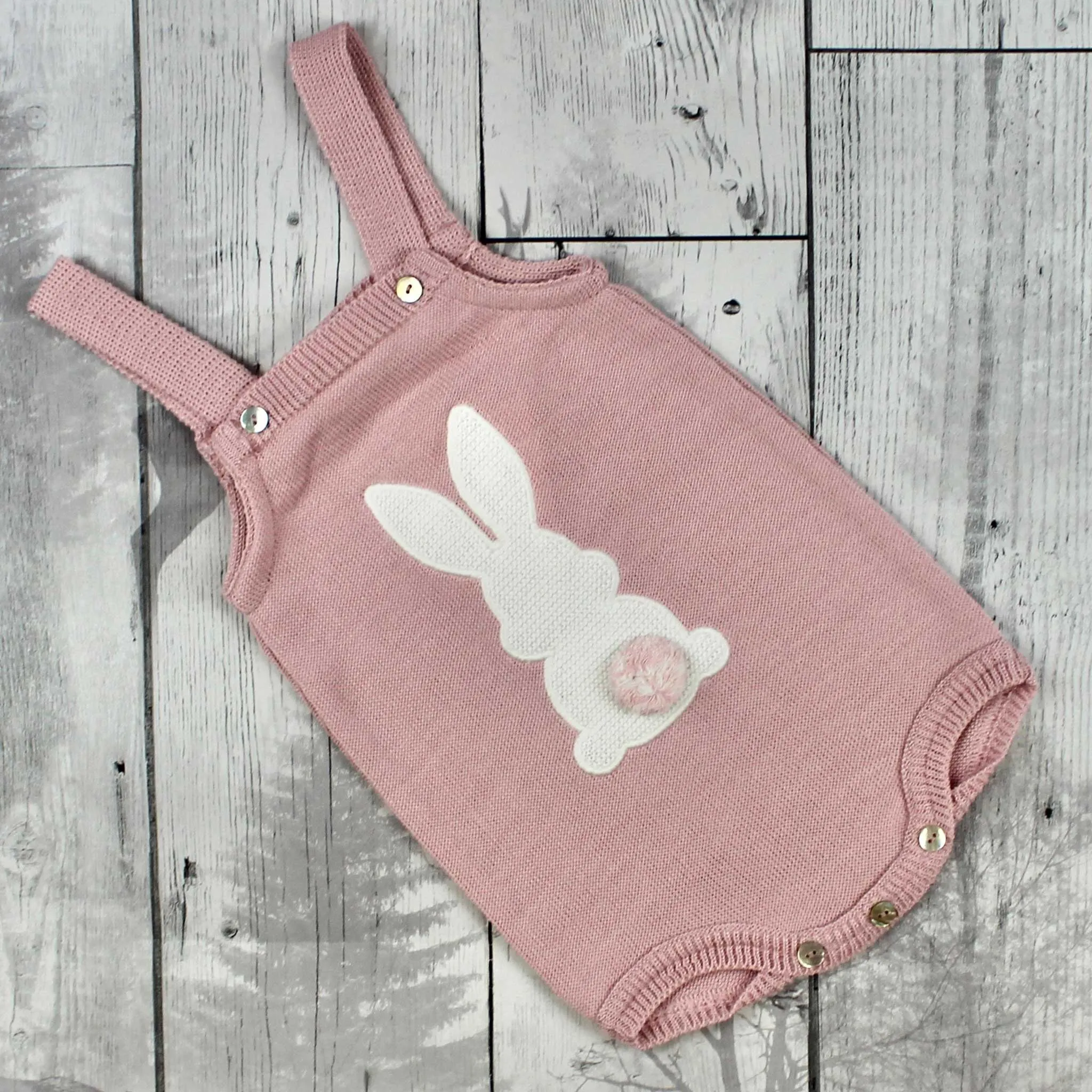 Knitted Baby Romper with Bunny