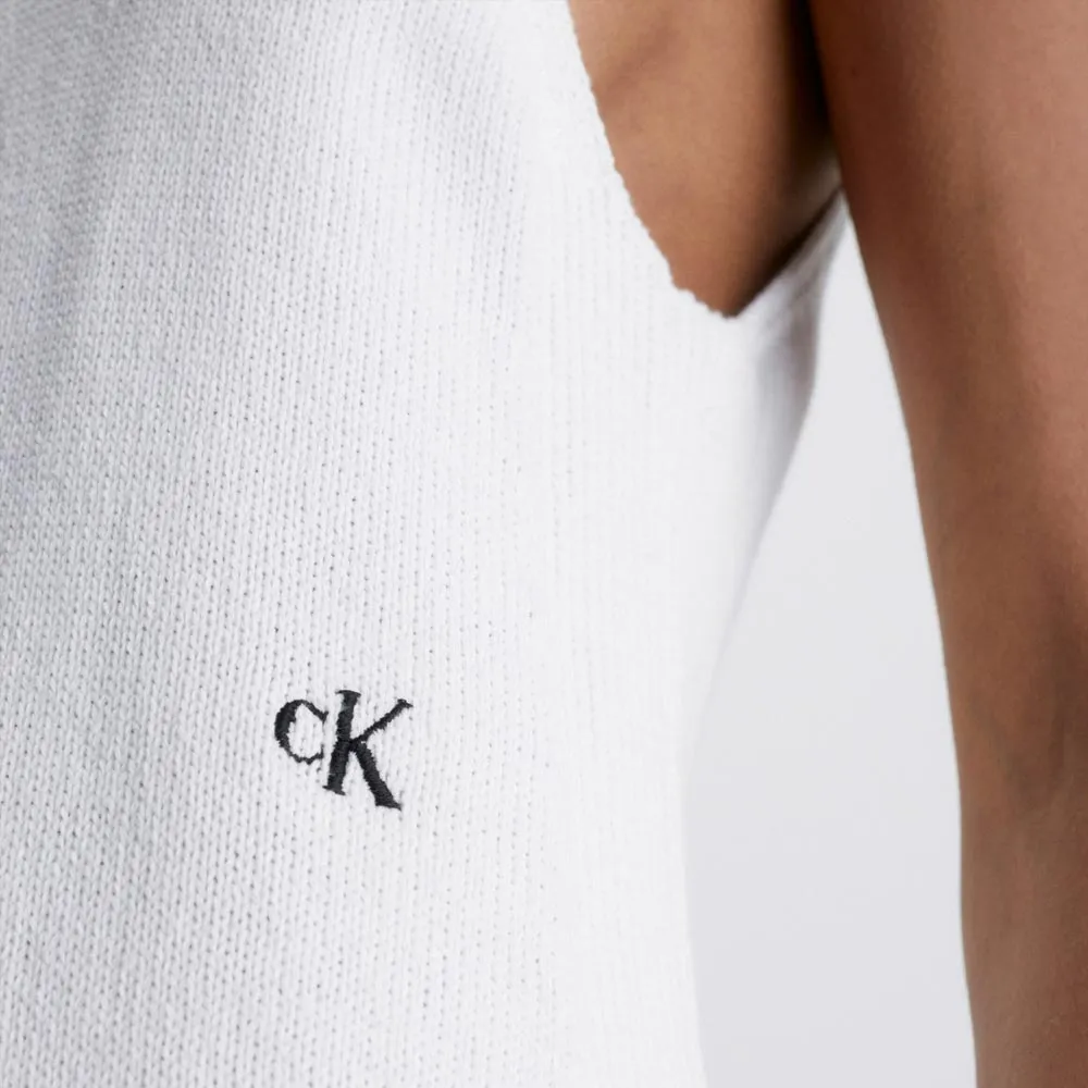 Knitted Tank Dress - White