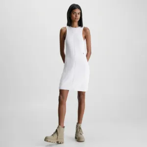 Knitted Tank Dress - White