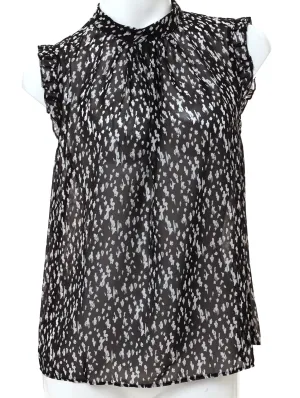 Ladies Abstract Print Chiffon Ruffle Detail Cami