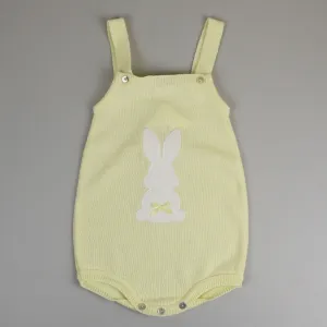 Lemon Knitted Romper with Bunny