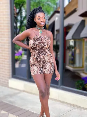 Leopard Halter Romper