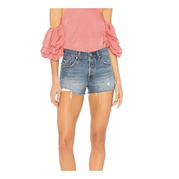 LEVI'S Button Fly 501 Shorts in Back to Your Heart Lightly Distressed