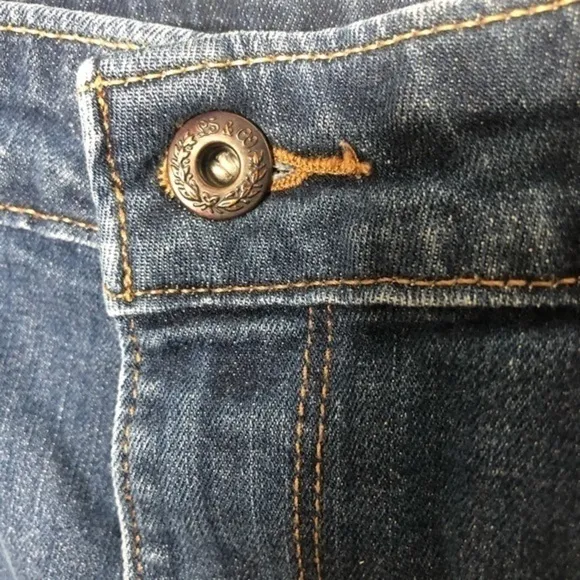 Levi’s dark wash jean cut off distressed shorts