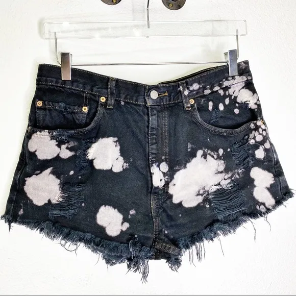 Levi’s Distressed Bleached Hi Rise Cutoff Shorts