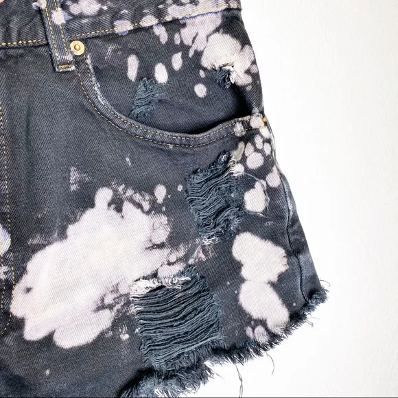 Levi’s Distressed Bleached Hi Rise Cutoff Shorts