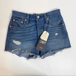 Levi’s- NWT High Waist 501 Distressed Shorts Size 25