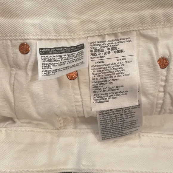Levi’s Original Fit 501 Buttonfly White Distressed Jean Shorts