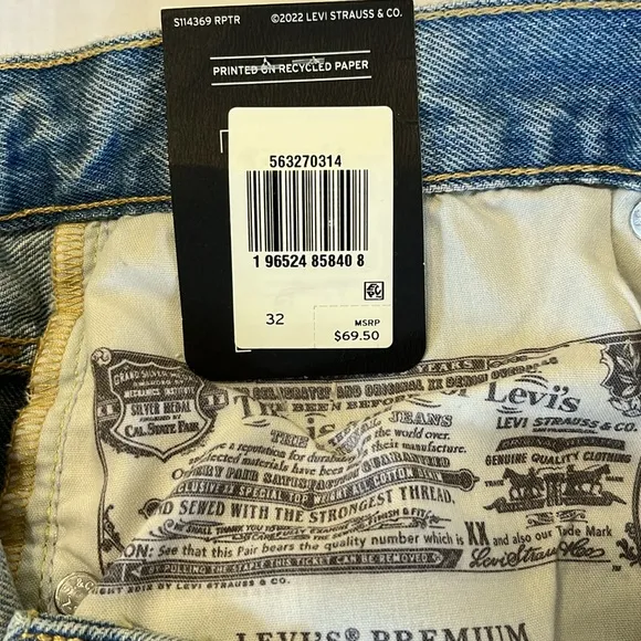 Levi’s Premium 501 Jean Shorts Distressed High Rise Size 32 NWT