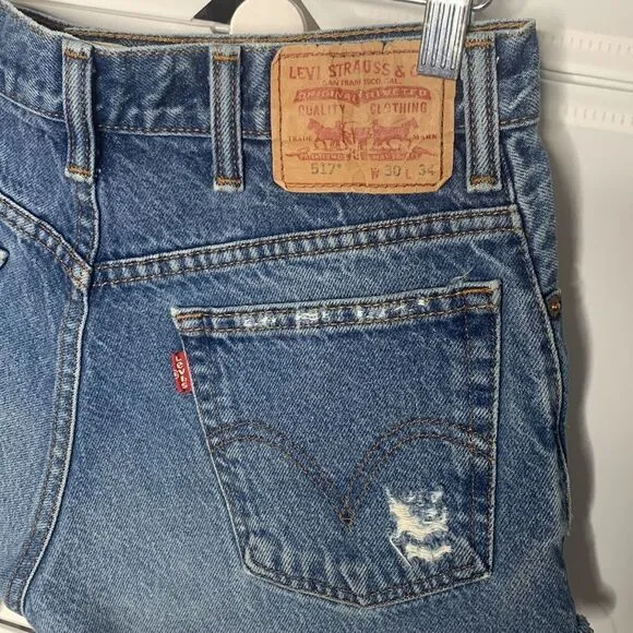 Levi’s High Waist Cut Off Distressed Jean Shorts