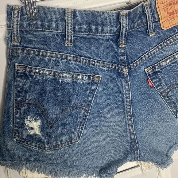Levi’s High Waist Cut Off Distressed Jean Shorts