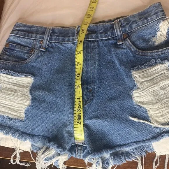 Levi’s High Waist Cut Off Distressed Jean Shorts