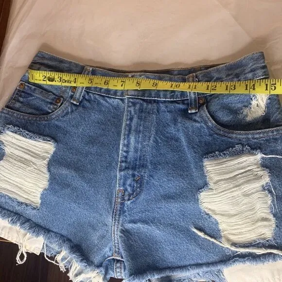 Levi’s High Waist Cut Off Distressed Jean Shorts